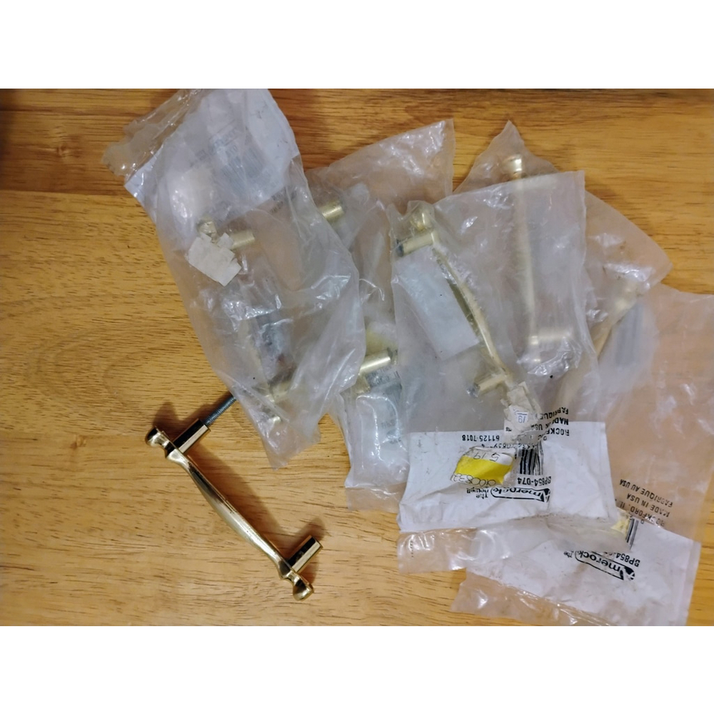 Lot Of 6 Amerock Polished Brass Pulls Drawer Cabinet Handles 4” # BP864-074